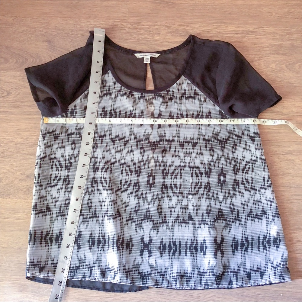 American Eagle Vintage Sheer Split Back Print Top… - image 7